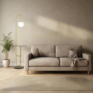 Telbix INEZ FL-BKAG Inez Floor Lamp. Contemporary floor lamps Melbourne, alabaster glass floor lamps Sydney, brass floor lamps Australia. The Oliana floor lamp is elegant and ultra simple in design, Davoluce