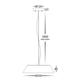Havit Noyer walnut timber LED pendant light 420mm with adjustable suspension