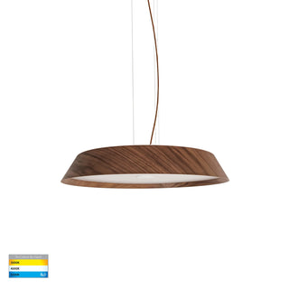 Havit Noyer walnut timber LED pendant light 510mm with adjustable suspension
