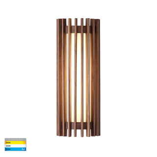 Havit Orech walnut timber LED wall light with frosted glass diffuser