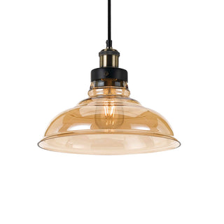 HERTEL 30cm Amber Glass Pendant