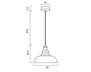 HERTEL 30cm Amber Glass Pendant