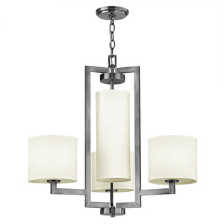 Elstead Hampton 4 Light Chandelier - Antique Nickel, Ivory Shades - ELS.HK-HAMPTON4