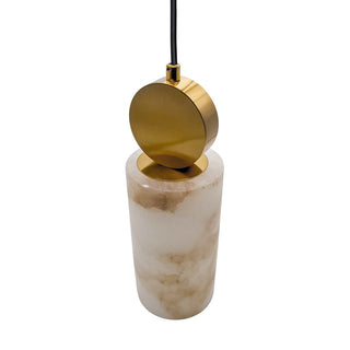 Maru Etruscan White Marble Pendant Light – Black or Satin Brass Canopy