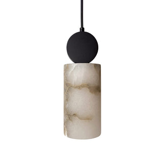 Maru Etruscan White Marble Pendant Light – Black or Satin Brass Canopy