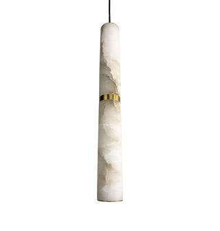 Rome 50cm White Marble Pendant Light – Satin Brass or Black Canopy