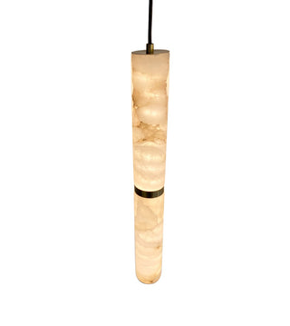 Rome 50cm White Marble Pendant Light – Satin Brass or Black Canopy