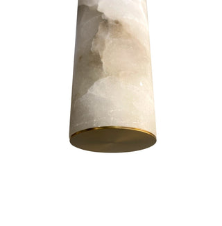 Rome 50cm White Marble Pendant Light – Satin Brass or Black Canopy