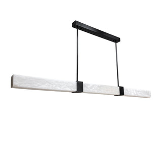Panish 150cm Square Alabaster Marble Linear LED Pendant – Satin Brass or Black