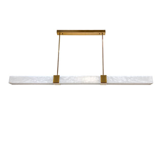 Panish 150cm Square Alabaster Marble Linear LED Pendant – Satin Brass or Black