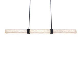 Panish 150cm Square Alabaster Marble Linear LED Pendant – Satin Brass or Black