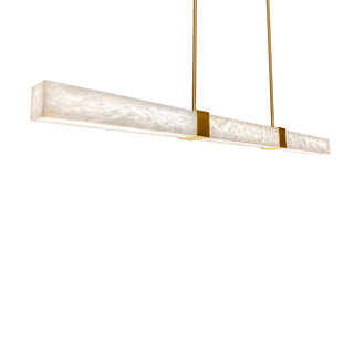 Panish 150cm Square Alabaster Marble Linear LED Pendant – Satin Brass or Black