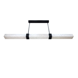 Panish 150cm Square Alabaster Marble Linear LED Pendant – Satin Brass or Black