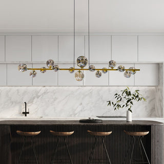 Jupiter 15Lt Pendant - Satin Gold With Smoke Glasses. Ideal pendant lights for above long tables or kitchen benches. Pendant lights Sydney. Kitchen island bench pendants Brisbane