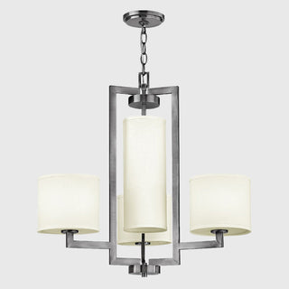 Elstead Hampton 4 Light Chandelier - Antique Nickel, Ivory Shades - ELS.HK-HAMPTON4