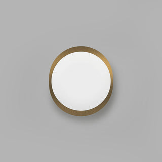 Bode Round Wall/Ceiling Light by Lighting Republic in Old Brass finish with premium circular glass design