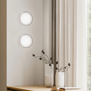 Dome Artisan Wall Light pair installed above timber console in soft neutral interior