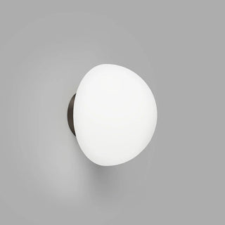 Dome Deco Wall Light in Iron finish front view with opal glass dome diffuser