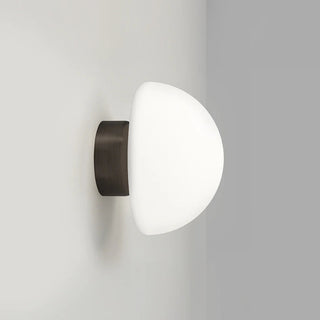Dome Deco Wall Light in Iron finish side profile showing sculptural glass form
