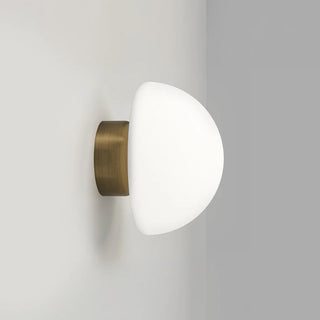 Dome Deco Wall Light in Old Brass finish side profile showing curved dome shape
