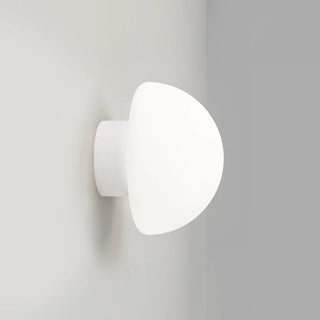 Dome Deco Wall Light in White finish side profile with soft curved diffuser