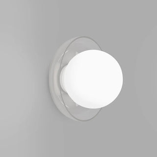 Orb Artisan Wall Light with clear outer glass and medium 120mm inner opal sphere