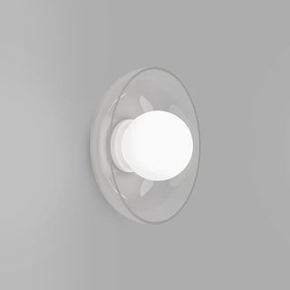 Orb Artisan Wall Light with clear outer glass and small 80mm inner opal sphere
