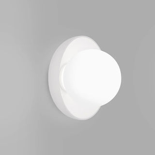 Orb Artisan Wall Light with white outer glass and medium 120mm inner opal sphere