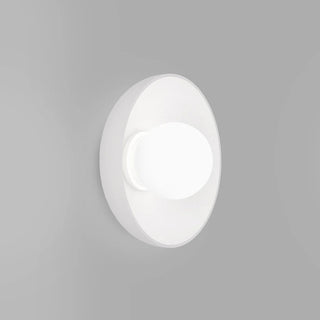Orb Artisan Wall Light with white outer glass and small 80mm inner opal sphere