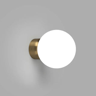 Orb Deco Wall Light Old Brass finish with medium 120mm opal glass diffuser