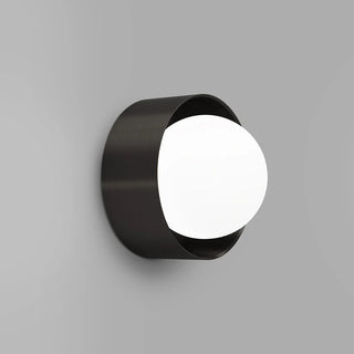 Orb Sur Large Wall Light in Iron finish with 120mm opal glass diffuser