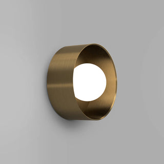 Orb Sur Large Wall Light in Old Brass finish with 80mm opal glass diffuser