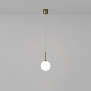 Lighting Republic Pico Pendant Light in Old Brass front view with spherical diffuser