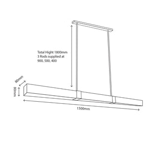 Panish 150cm Square Alabaster Marble Linear LED Pendant – Satin Brass or Black