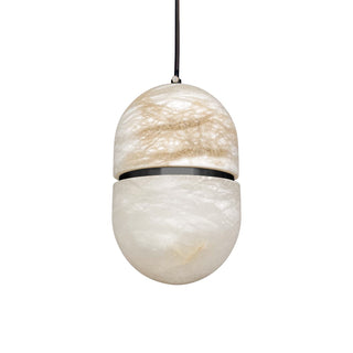 Yumi 14cm Marble Pendant Light – Black or Satin Brass Canopy