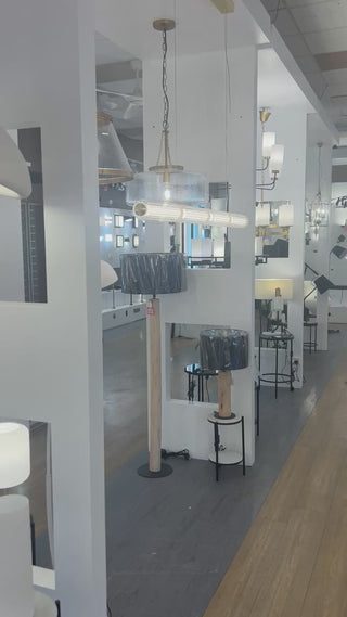 Close-up of Elletra slimline pendant in modern interior