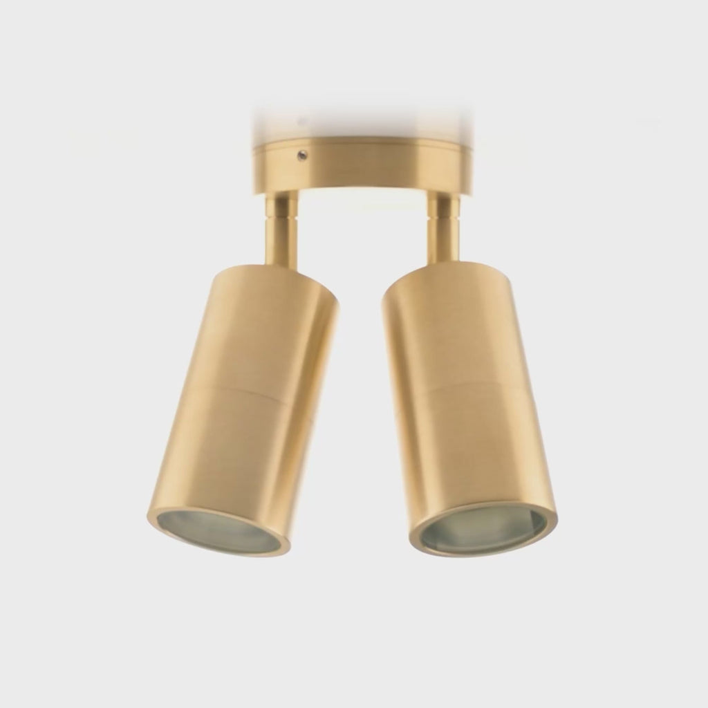 Havit HV1355T - Tivah Solid Brass TRI Colour Double Adjustable Wall Pillar Lights from Davoluce