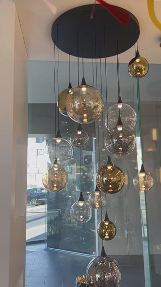 Telbix Kupla 15 Light Pendant displayed in Davoluce Lighting showroom
