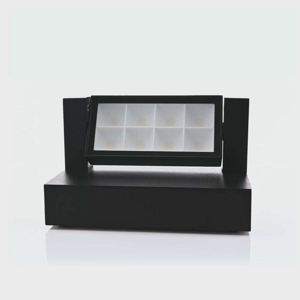 Locu Adjustable LED Floodlight with reflector grid – black finish