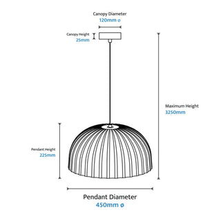 Rachis 450mm polymer resin pendant dimensions