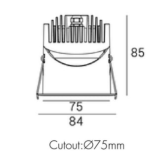 Alacio SARIA 12 LED Downlight 12W Ø75mm Cut-Out | IP44 Tri-CCT