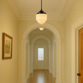 Senator 8" Opal Matte Pendant Light on Cloth Cord