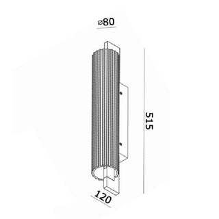 Technical line drawing of Column 500 Wall Lamp showing dimensions Ø80 × H515mm