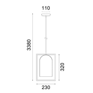 Swing Oblong Timber Frame Pendant Light