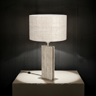 BELESAR Table Lamp – Travertine / White Marble