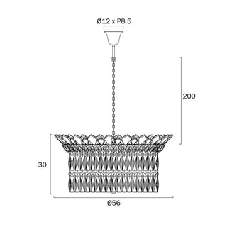 Telbix Virell large crystal pendant measurements