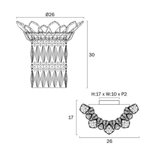 Telbix Virell crystal wall light measurements